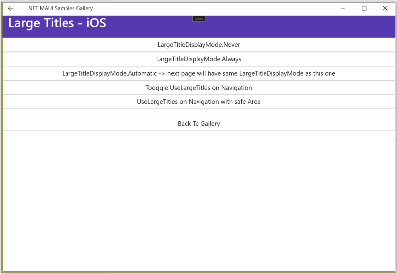 File:Maui Sample Project Large Titles - iOS Page.png